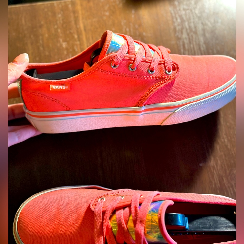 Vans Off the Wall | RARE Holographic / Neon Orange Pink | Size 4 Y